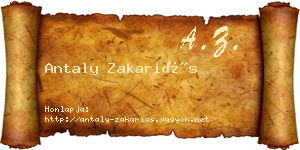 Antaly Zakariás névjegykártya